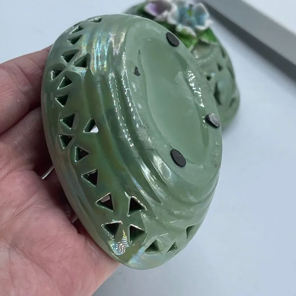 Lusterware vintage green